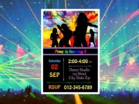 Colorful custom templates for inviting to dances>